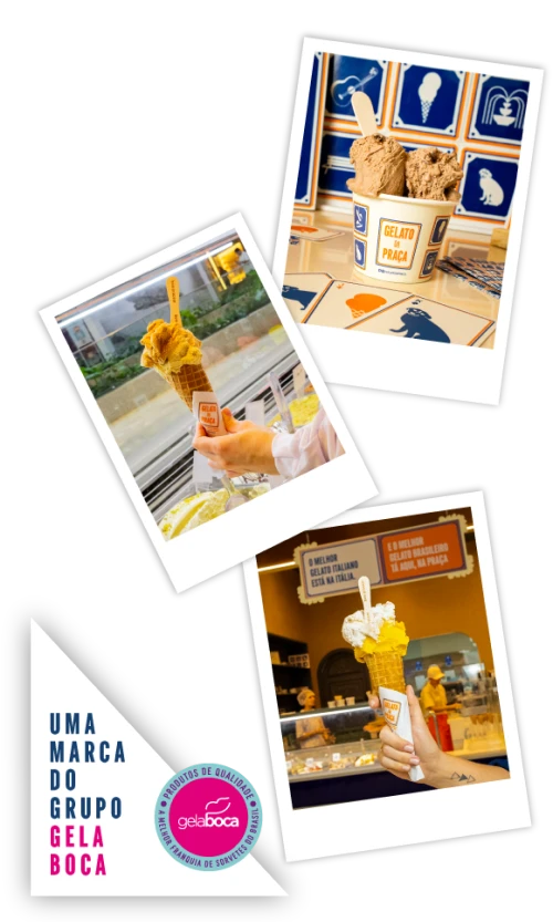 Gelato da Praça — produtos e loja